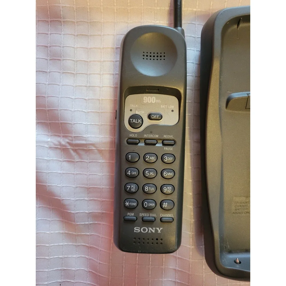 Sony SPP-935 Cordless Telephone 900MHz Speakerphone Intercom Gray Vintage Phone